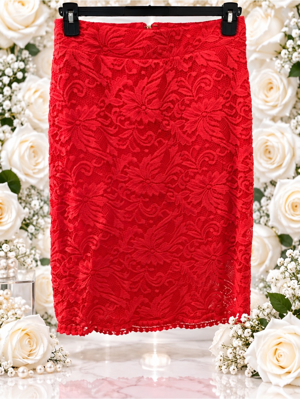 torrid Red Lace Pencil Skirt